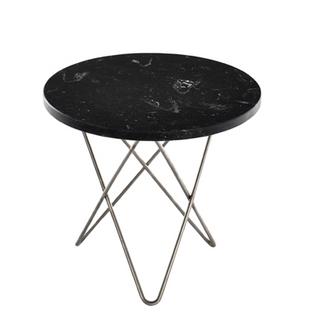 Mini O Table Black Marquina|Stainless steel