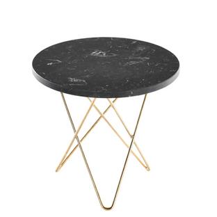 Mini O Table Black Marquina|Brass