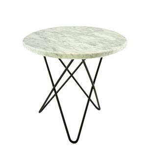Mini O Table White Carrara|Steel, black powder-coated