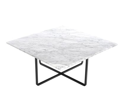 Ninety Table Large (H 35 x W 80 x D 80 cm)|White Carrara|Steel, black powder-coated