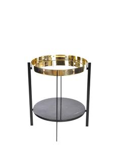 Deck Table Brass|Black Marquina