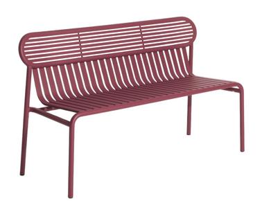 Week-End Bench With backrest|Burgundy