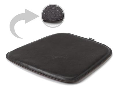Leather Seat Pad for Eames Armchairs  Front leather / back felt|Black