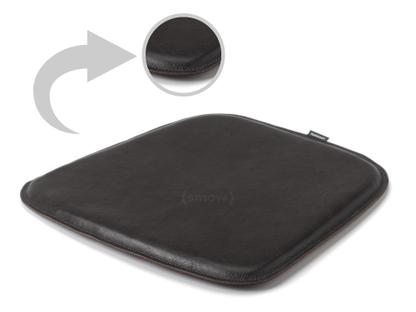 Leather Seat Pad for Eames Armchairs  Front and back leather|Black