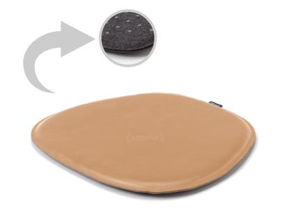 Leather Seat Pad for Eames Side Chairs  Front leather / back felt|Beige