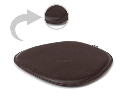 Leather Seat Pad for Eames Side Chairs  Front and back leather|Dark brown