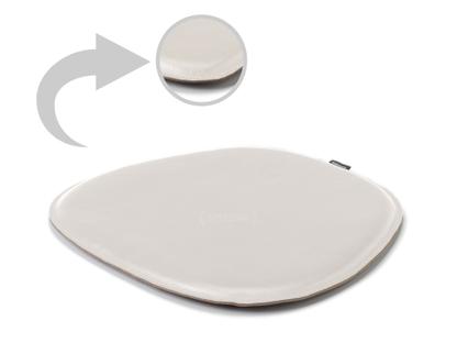 Leather Seat Pad for Eames Side Chairs  Front and back leather|Cream white