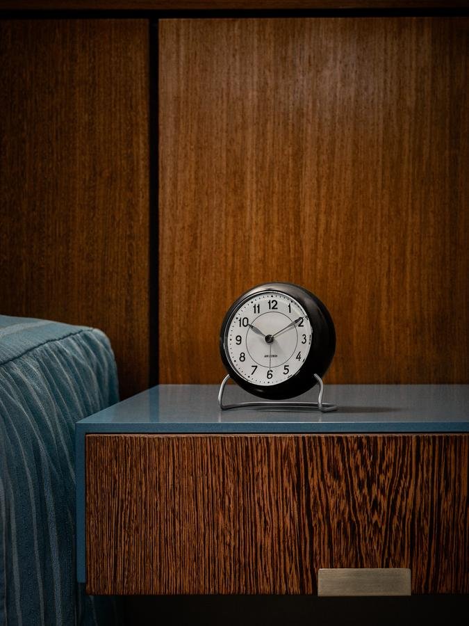 Rosendahl Aj Station Table Clock Black White By Arne Jacobsen 1939 2011 2016 Designer Furniture By Smow Com