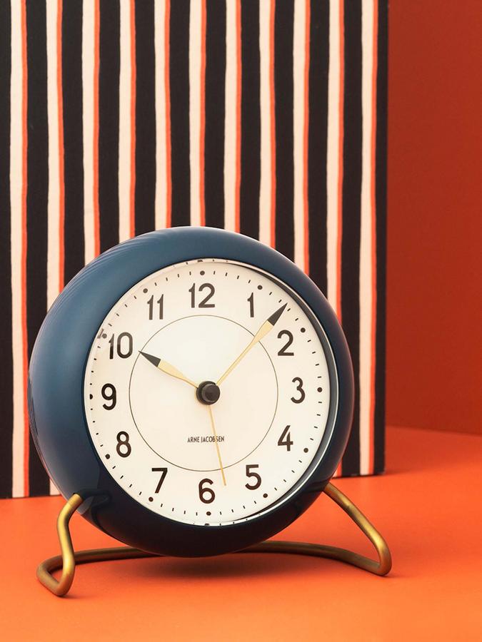 Station Alarm Clock Arne Jacobsen Petrol Blue