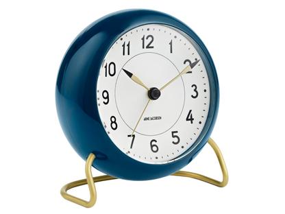 AJ Station Table Clock petrol blue / white