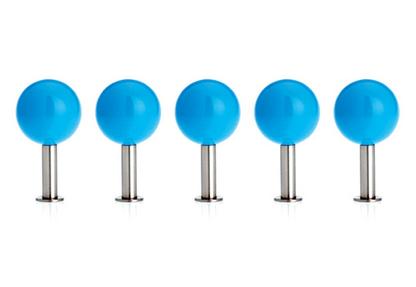 Dots Wall Hooks Set of 5 Aqua