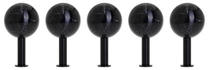 Dots Stone Wall Hooks Set of 5 Nero Marquina / black