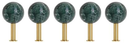 Dots Stone Wall Hooks Set of 5 Verde Guatemala / brass