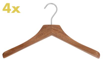 Coat Hangers 0112 Set of 4 Oiled walnut|Chrome matt