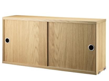 String System Cabinet With Sliding Doors Oak veneer|20 cm