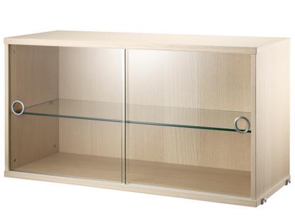 String System Display Cabinet With Sliding Glass Doors Ash veneer
