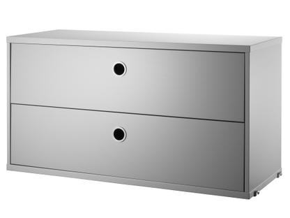 String System Drawer Unit 78 x 30 cm|Grey lacquered