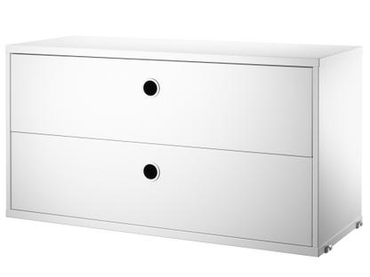 String System Drawer Unit 78 x 30 cm|White lacquered