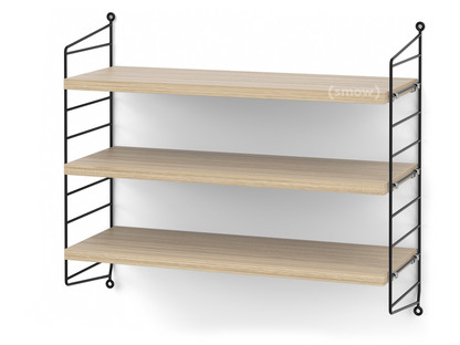 String System Shelf S 20 cm|Black|Oak veneer