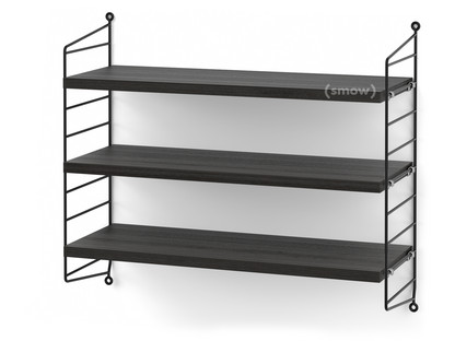 String System Shelf S 20 cm|Black|Black ash veneer