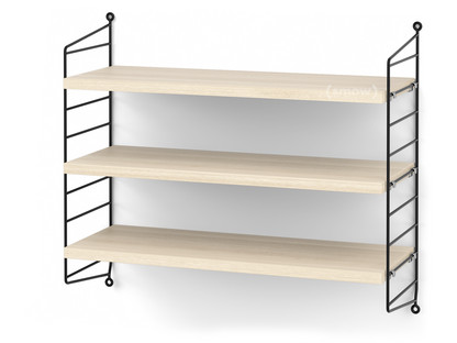 String System Shelf S 20 cm|Black|Ash veneer