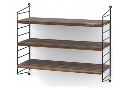 String System Shelf S 20 cm|Black|Walnut veneer