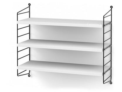String System Shelf S 20 cm|Black|White lacquered