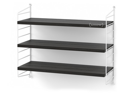 String System Shelf S 20 cm|White|Black ash veneer