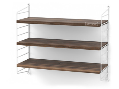 String System Shelf S 20 cm|White|Walnut veneer