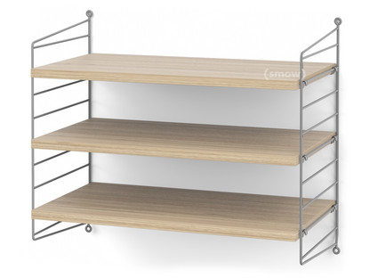 String System Shelf S 30 cm|Grey|Oak veneer