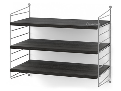 String System Shelf S 30 cm|Grey|Black ash veneer