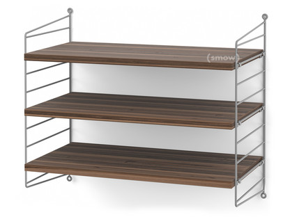 String System Shelf S 30 cm|Grey|Walnut veneer