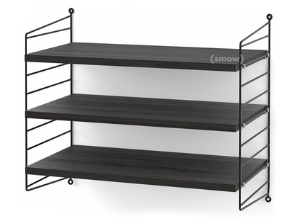 String System Shelf S 30 cm|Black|Black ash veneer