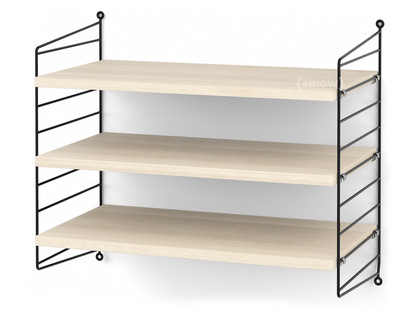 String System Shelf S 30 cm|Black|Ash veneer