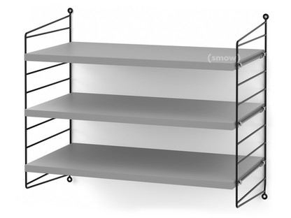 String System Shelf S 30 cm|Black|Grey lacquered