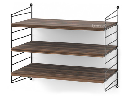 String System Shelf S 30 cm|Black|Walnut veneer