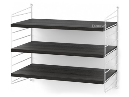 String System Shelf S 30 cm|White|Black ash veneer