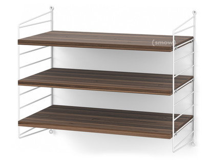 String System Shelf S 30 cm|White|Walnut veneer