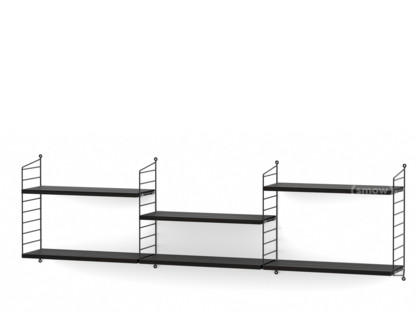 String System Shelf L 20 cm|Black|Black ash veneer