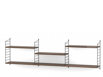 String System Shelf L 20 cm|Black|Walnut veneer