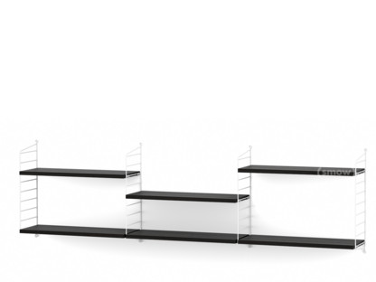 String System Shelf L 20 cm|White|Black ash veneer