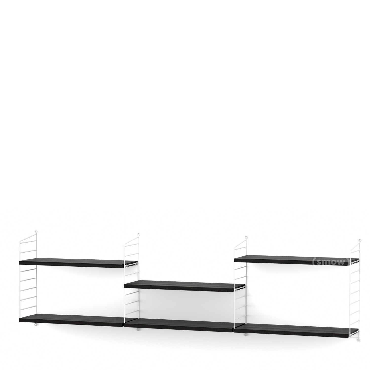 String System Shelf L 20 Cm White Black Ash Veneer By Nisse String System Shelf L 20 Cm White Black Ash Veneer By Nisse