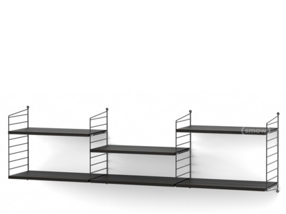 String System Shelf L 30 cm|Black|Black ash veneer