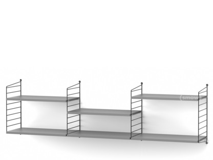 String System Shelf L 30 cm|Black|Grey lacquered