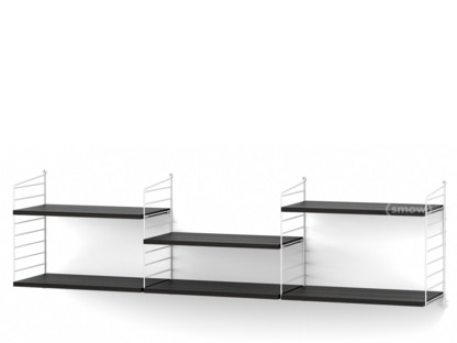 String System Shelf L 30 cm|White|Black ash veneer