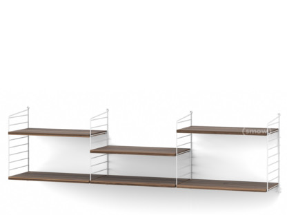String System Shelf L 30 cm|White|Walnut veneer