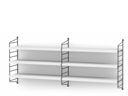 String System Shelf M 20 cm|Black|White lacquered