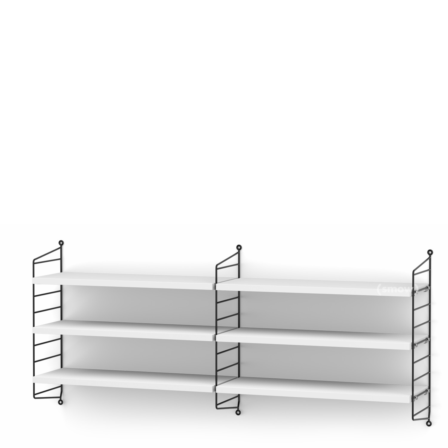 String System Shelf M 20 Cm Black White Lacquered By Nisse String System Shelf M 20 Cm Black White Lacquered By Nisse