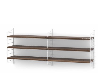 String System Shelf M 20 cm|White|Walnut veneer