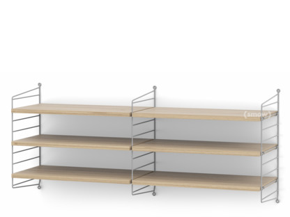 String System Shelf M 30 cm|Grey|Oak veneer